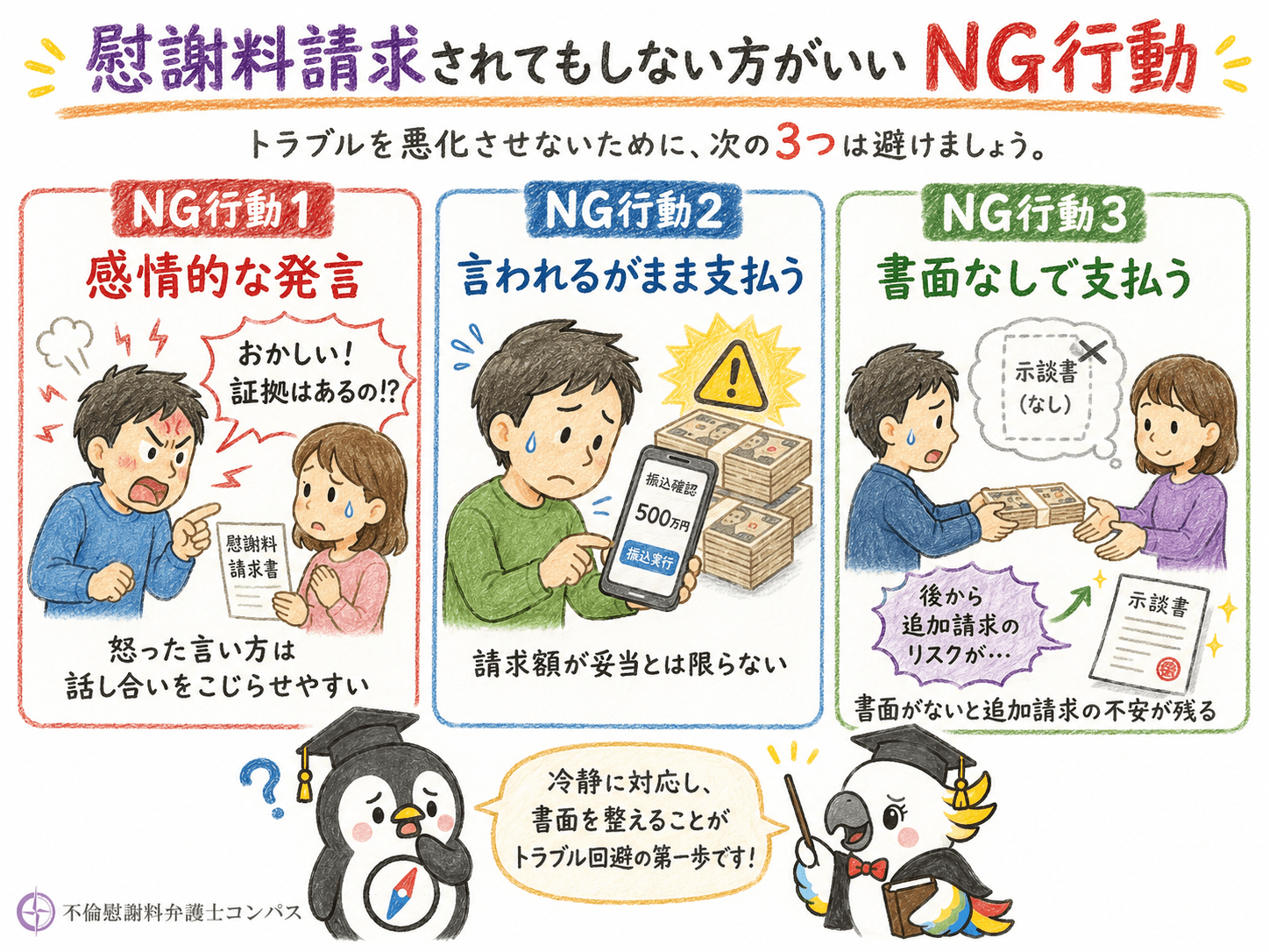 ６章　慰謝料請求されてもしない方がいいＮＧ行動３つ